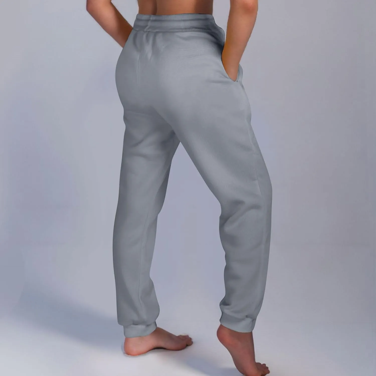 2 Pack Unisex Fleece Jogger Pants 2024 High Waisted Sweatpant Winter Lounge Baggy Workout Running Trousers Pocketed