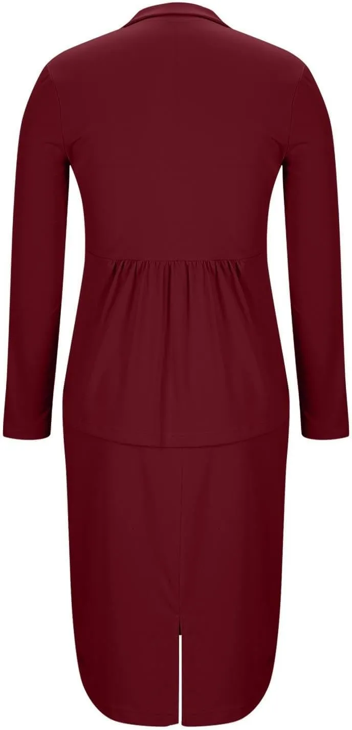 2 Piece Outfits for Women Formal Office Business Work Jacket Skirt Suit Set Blazer Jacket Skirt Set Pencil Dresses