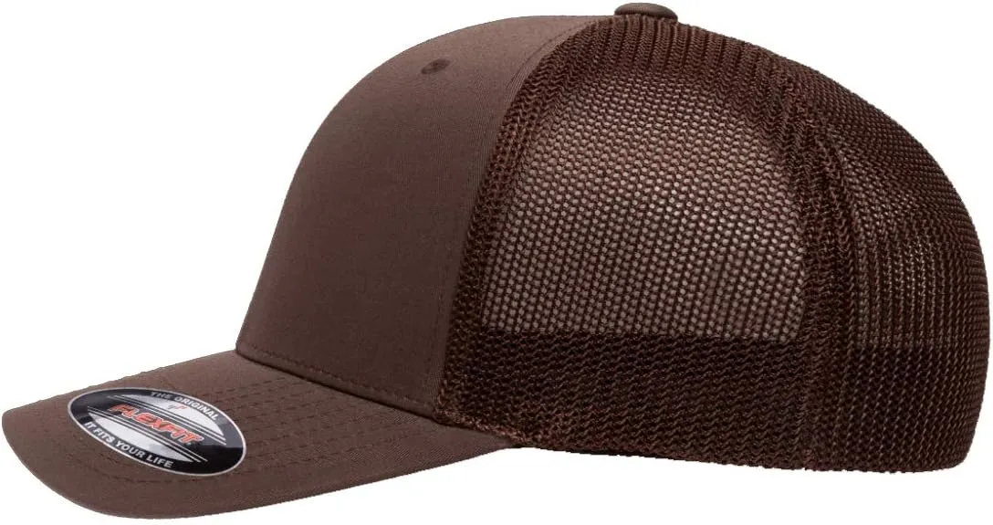 2008 Bullitt Ford Mustang Classic Outline Design Flexfit 6511 Trucker Mesh Fitted Cap