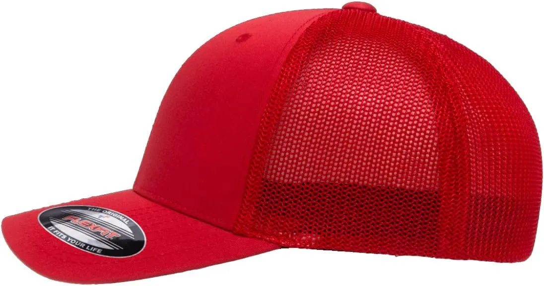 2008 Bullitt Ford Mustang Classic Outline Design Flexfit 6511 Trucker Mesh Fitted Cap