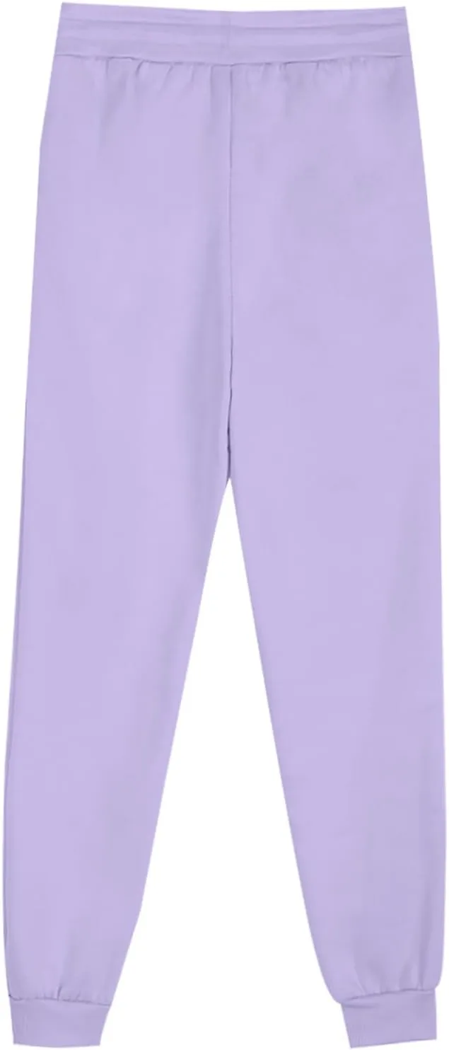 2024 Women Solid Sweatpants Baggy Mid Rise Fleece Workout Active Pants Fall Winter Lounge Jogger Pants with Pockets