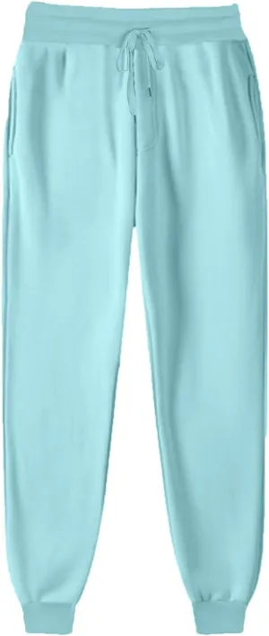 2024 Women Solid Sweatpants Baggy Mid Rise Fleece Workout Active Pants Fall Winter Lounge Jogger Pants with Pockets