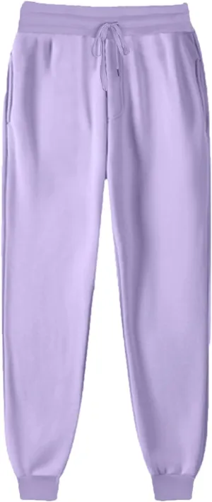 2024 Women Solid Sweatpants Baggy Mid Rise Fleece Workout Active Pants Fall Winter Lounge Jogger Pants with Pockets