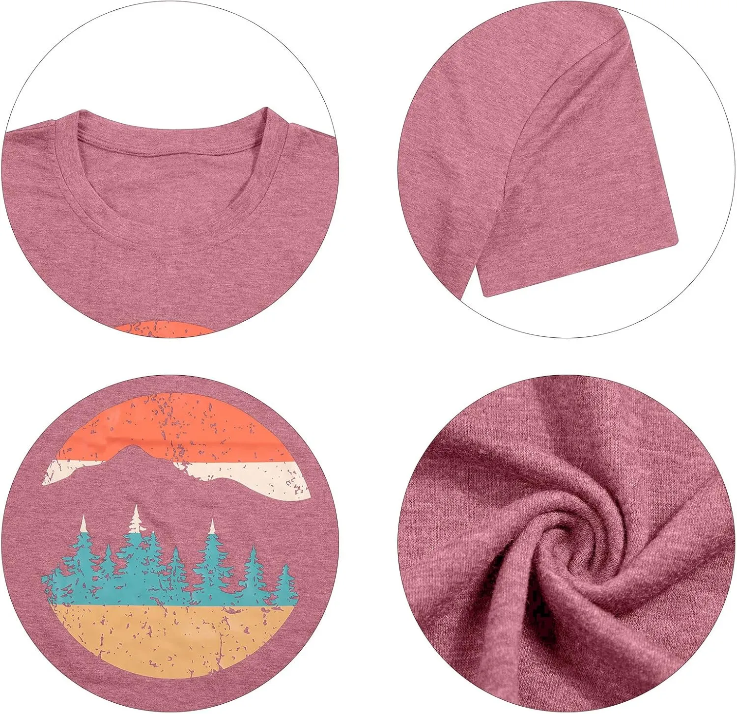 Adventure Shirts Women Funny Nature Graphic Tee Retro Camping Mountain T-Shirt Vintage Hiking Tops Casual Highway Tee