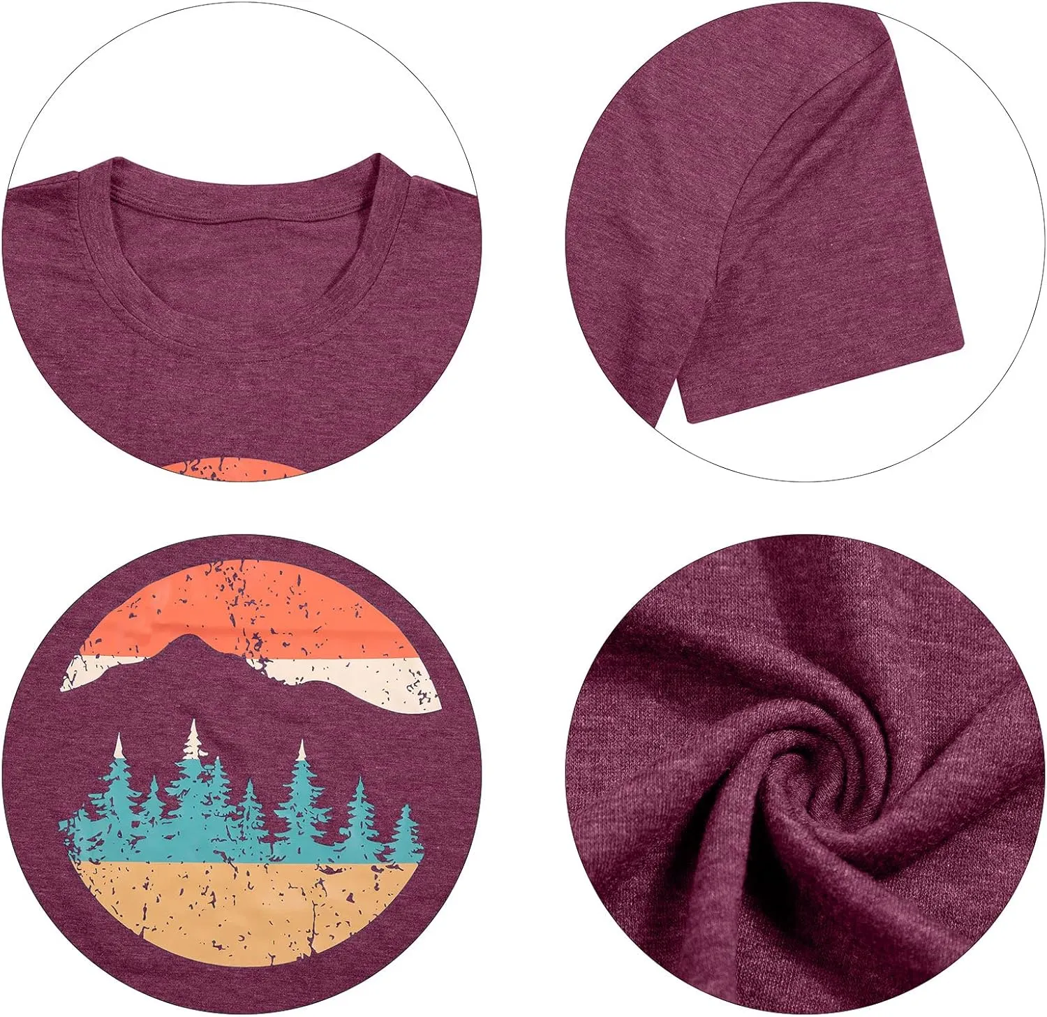 Adventure Shirts Women Funny Nature Graphic Tee Retro Camping Mountain T-Shirt Vintage Hiking Tops Casual Highway Tee