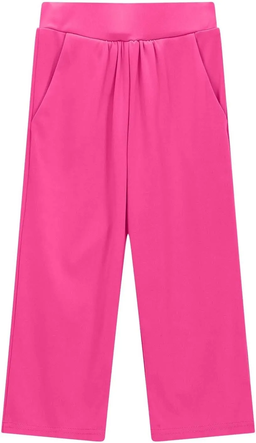 AIMAOMI Girls Athletic Capri Leggings, Kids Yoga Pants with Pockets, Teen Girls Stretch Dance Running Workout Pants