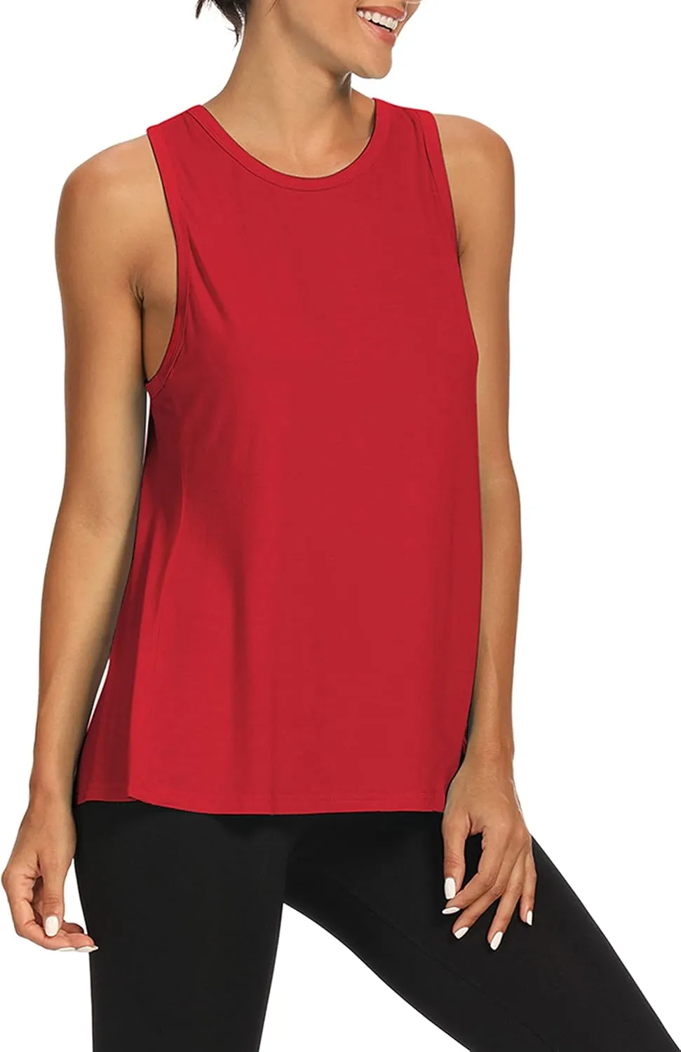 Bestisun Workout Tops Open Back Shirts Gym Athletic Clothes Tie Back Musle Tank for Women