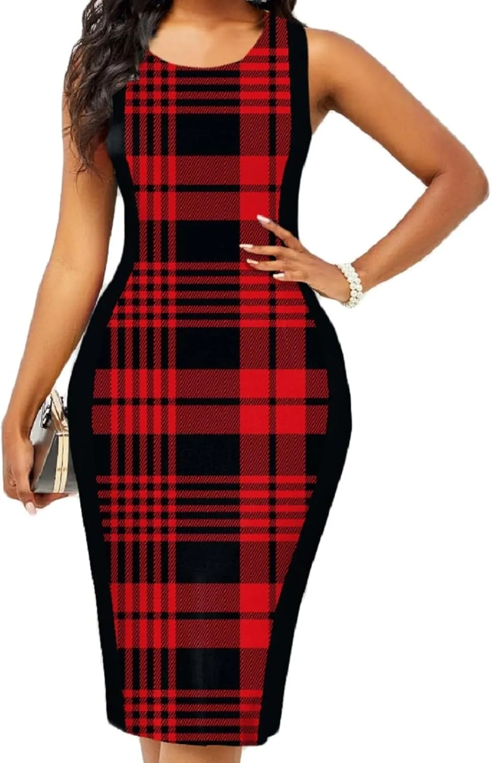 Bodycon Print Dresses for Women Elegant Midi Pencil Dress Outfits Business Casual Clubwear