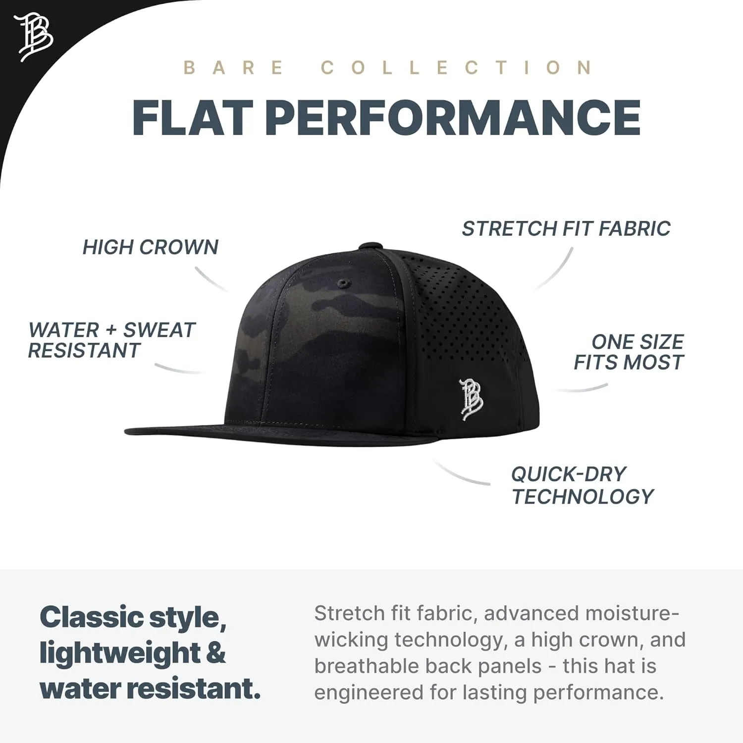 Branded Bills Party Eagle PVC Flat Performance, Snapback Closure, Lightweight, Comfortable Baseball Cap