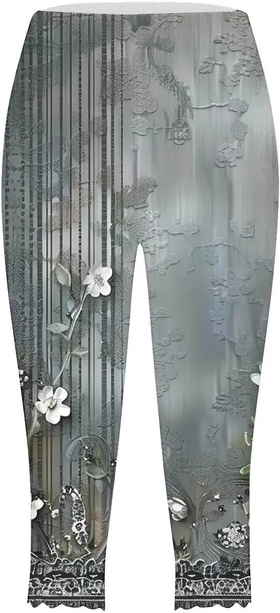 Capris Leggings for Womens Summer 2025 High Waist Tummy Control Yoga Pants Comfy Stretchy Workout Compression Pants
