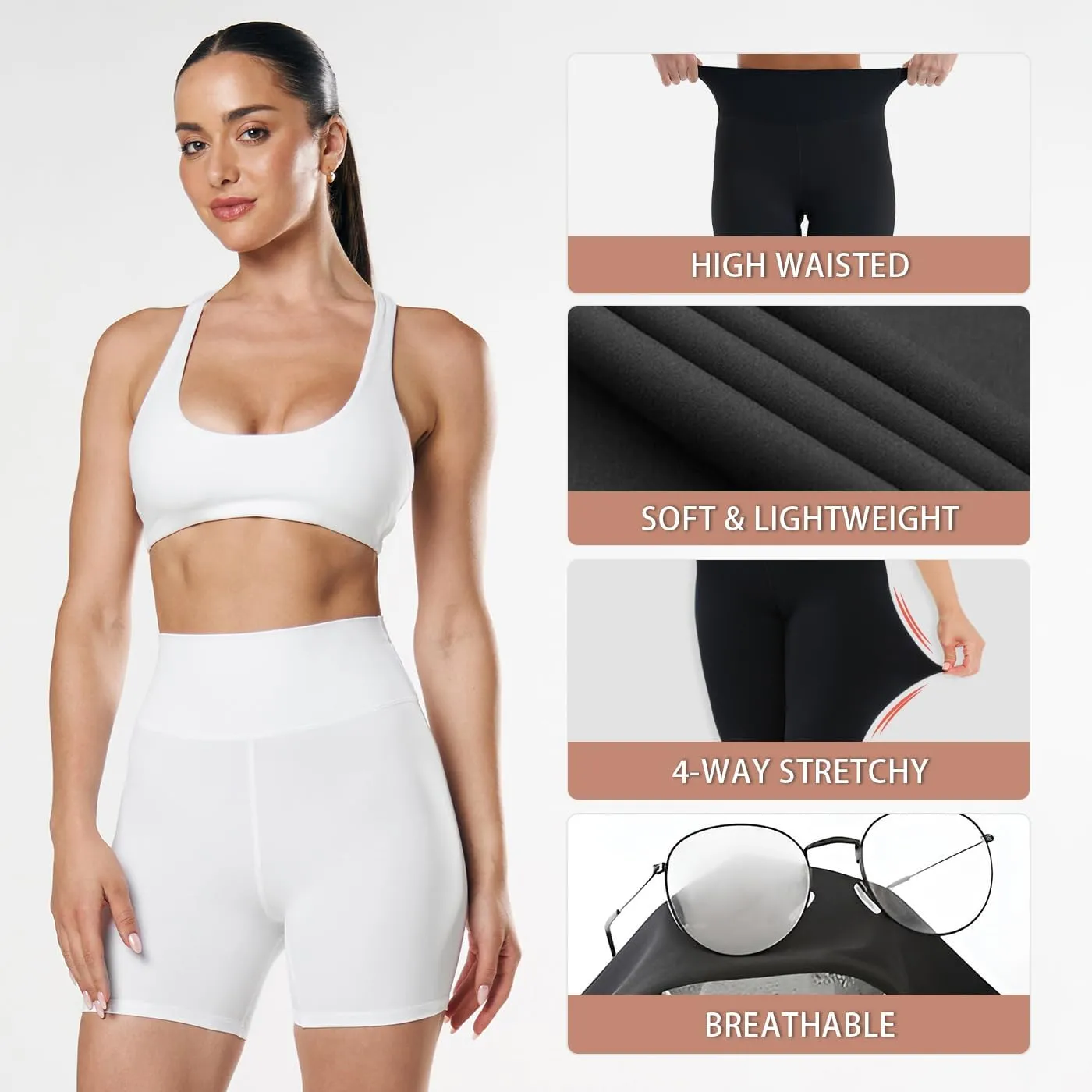 CHARMKING High Waisted Biker Shorts for Women - 5"/8" Tummy Control, Ultra-Comfort for Workouts, Yoga & Daily Wear