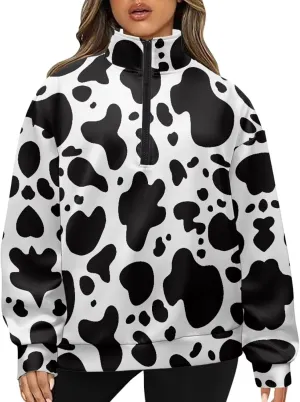 DISNIMO Fall Outfits for Women 2024 Sweatshirts Half Zip Pullover Cropped Tops