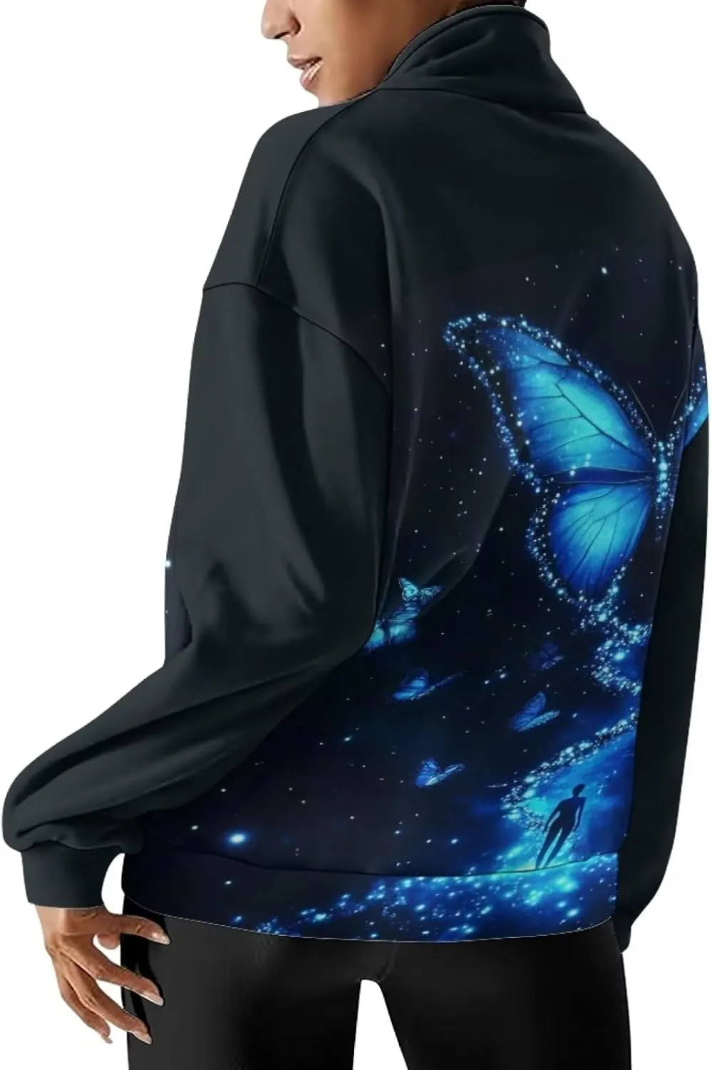 DISNIMO Fall Outfits for Women 2024 Sweatshirts Half Zip Pullover Cropped Tops