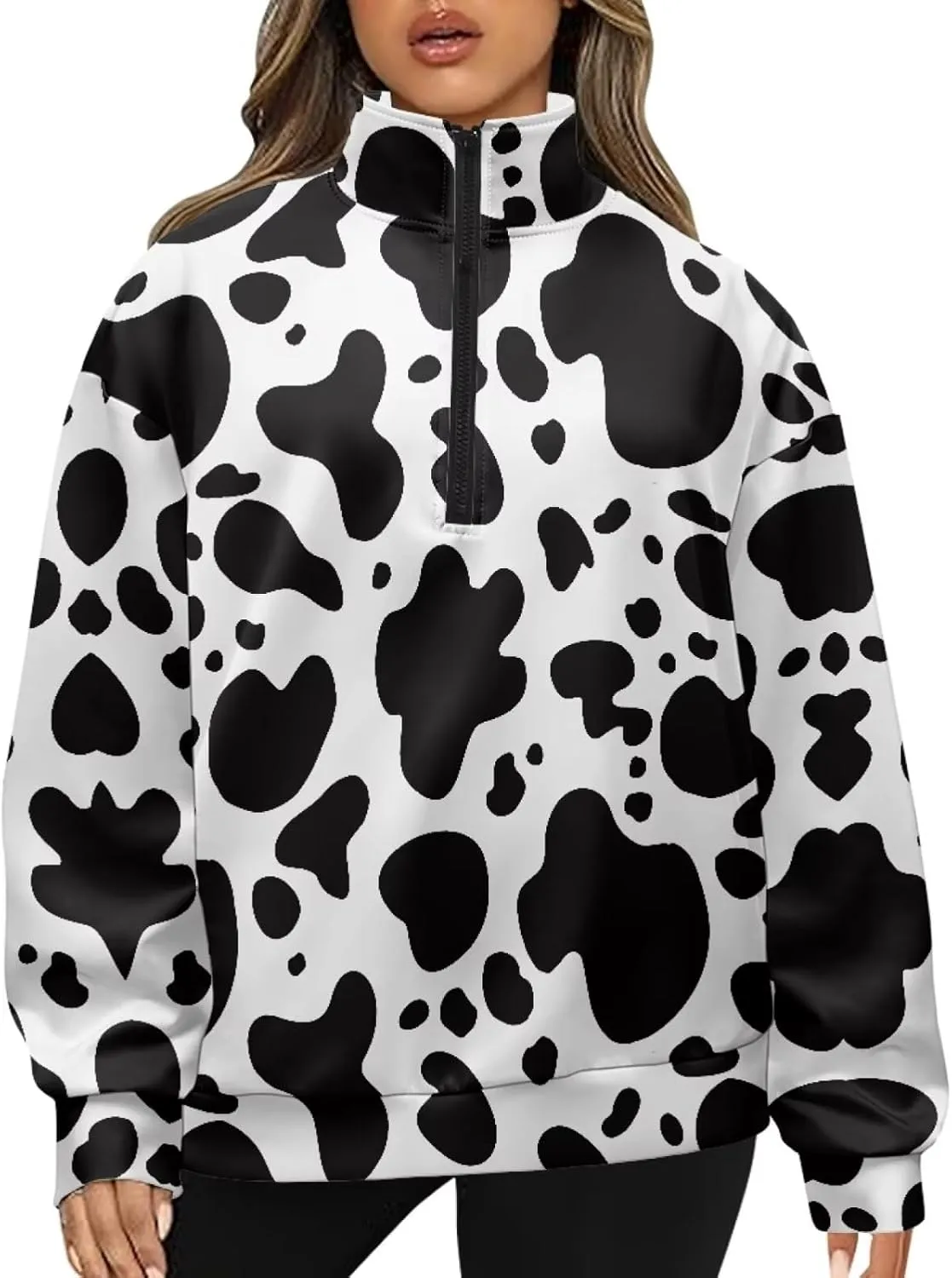 DISNIMO Fall Outfits for Women 2024 Sweatshirts Half Zip Pullover Cropped Tops