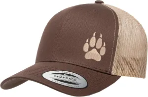 Embroidered Wolf Paw Trucker Snapback Cap Mesh Back Men and Women