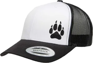 Embroidered Wolf Paw Trucker Snapback Cap Mesh Back Men and Women