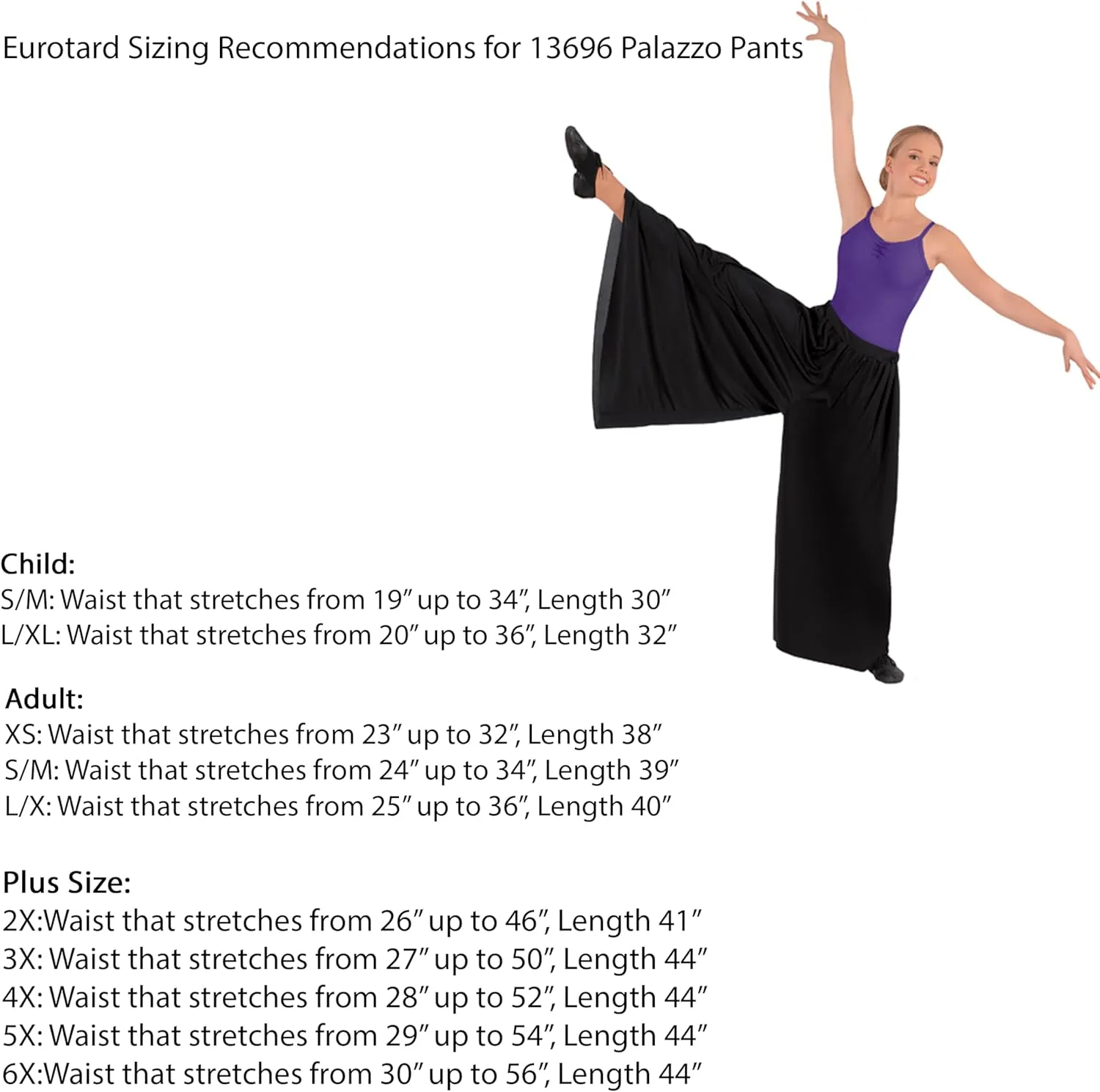 Eurotard Women's Adult Palazzo Pants - 13696