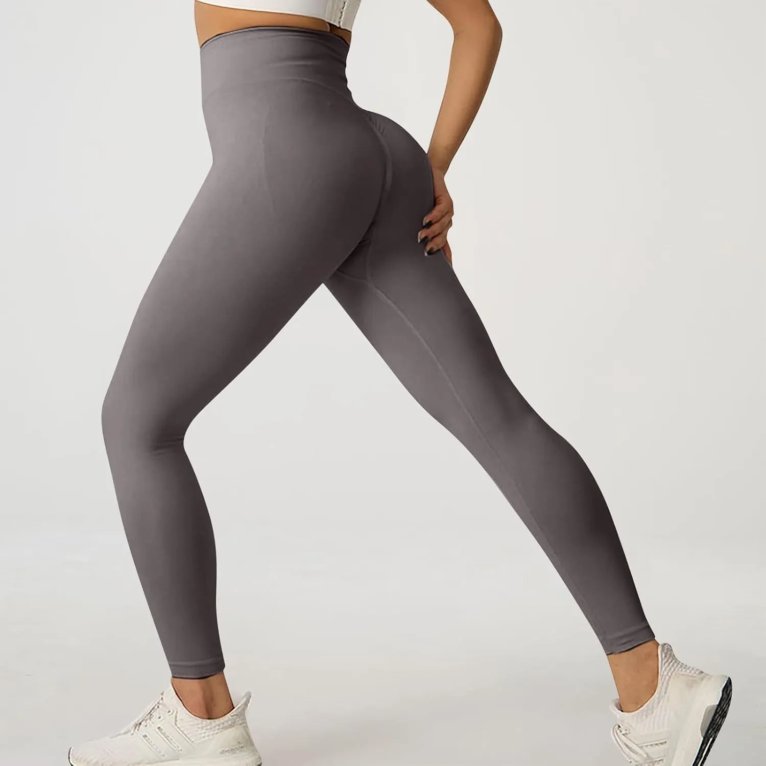 fanmpghleoo Butt Scrunch Leggings for Women Tummy Control High Waisted Yoga Pants Butt Lifting Gym Athletic Workout Leggings