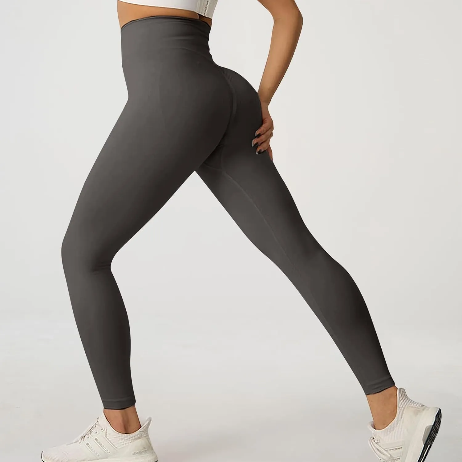 fanmpghleoo Butt Scrunch Leggings for Women Tummy Control High Waisted Yoga Pants Butt Lifting Gym Athletic Workout Leggings