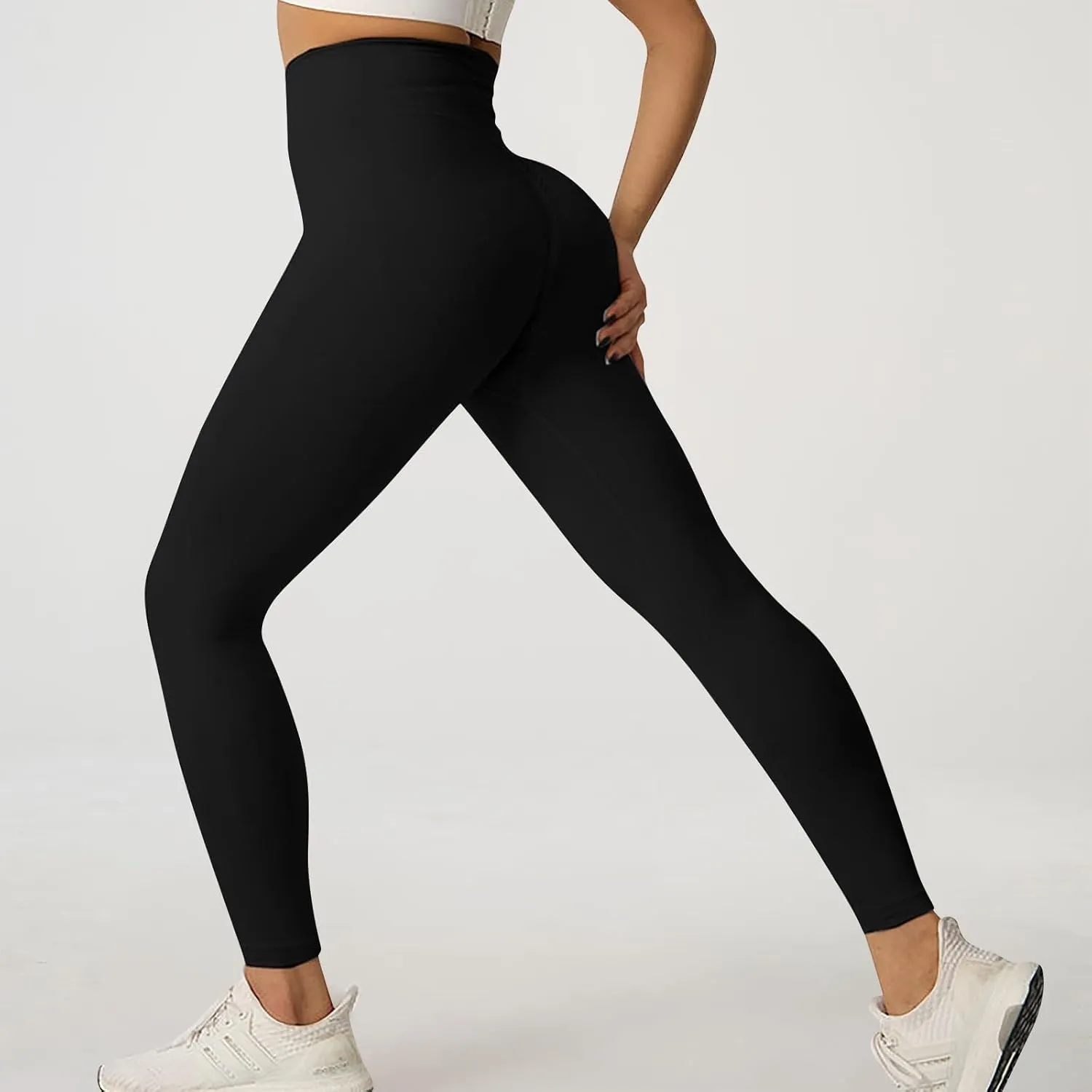 fanmpghleoo Butt Scrunch Leggings for Women Tummy Control High Waisted Yoga Pants Butt Lifting Gym Athletic Workout Leggings