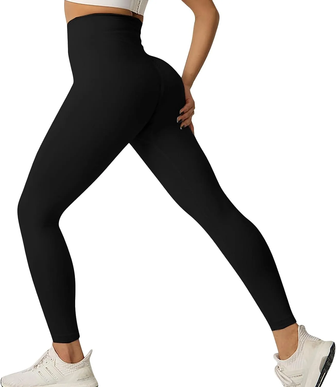 fanmpghleoo Butt Scrunch Leggings for Women Tummy Control High Waisted Yoga Pants Butt Lifting Gym Athletic Workout Leggings