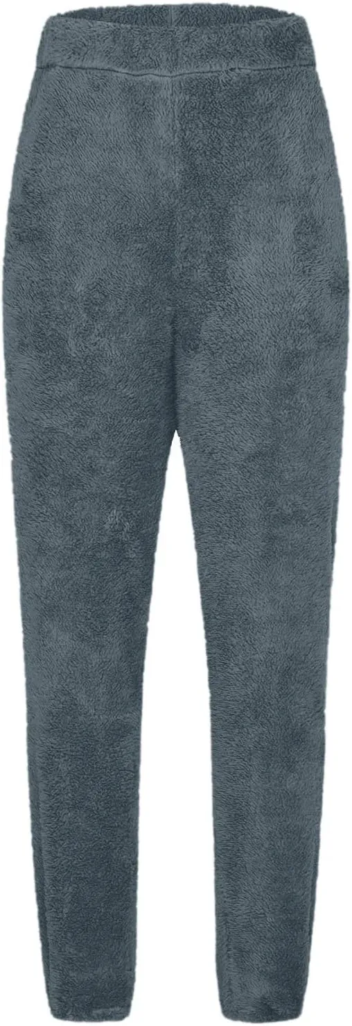 Fleece Lined Sweatpants for Women Winter Sherpa Lined Joggers Elastic Hight Waist Cinch Bottom Fall Fashion Outfits