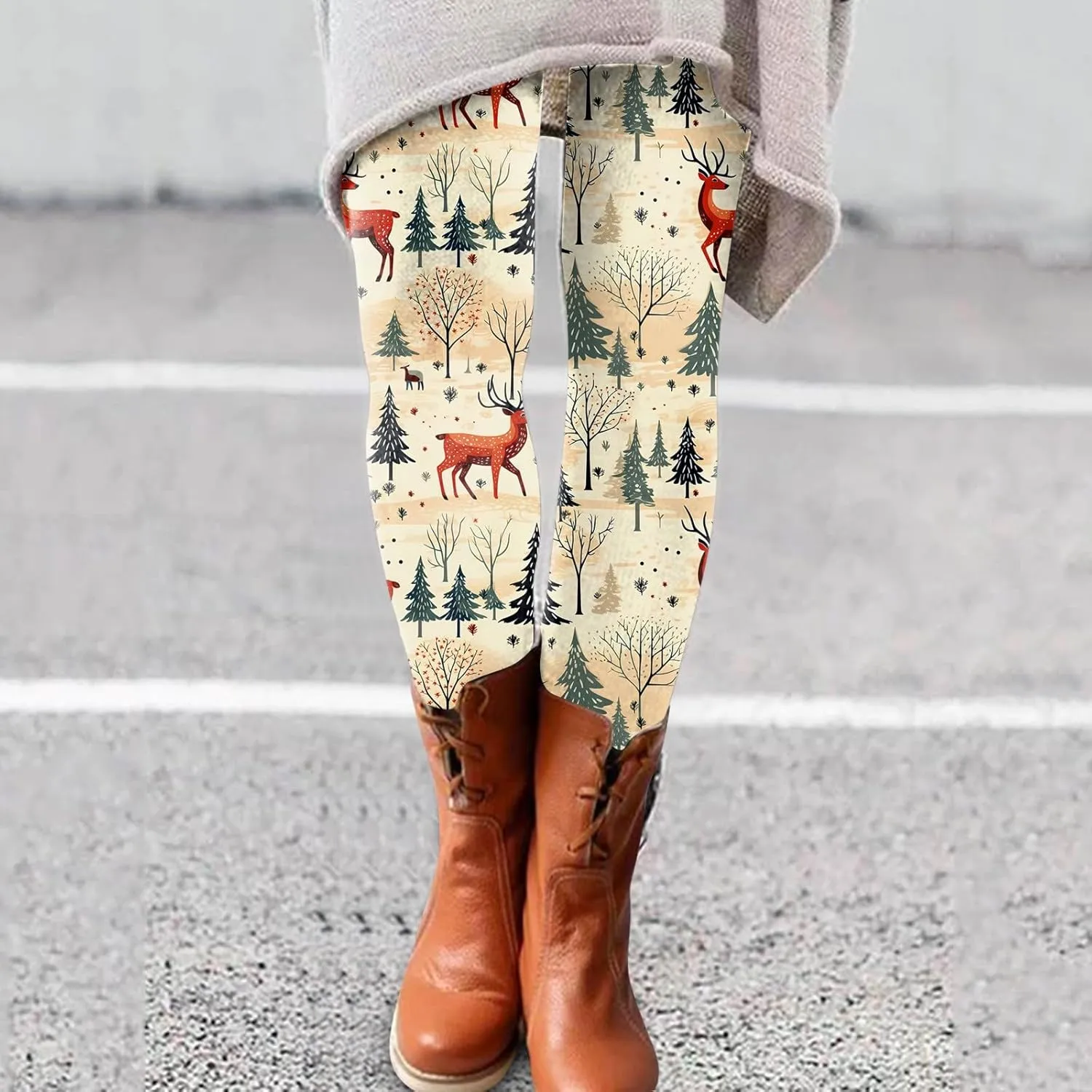 Fleece Lined Tights Women Length Elastic Fashion Soft Daily Transparent White Ash S 5XL Fall & Winter Cold Weather