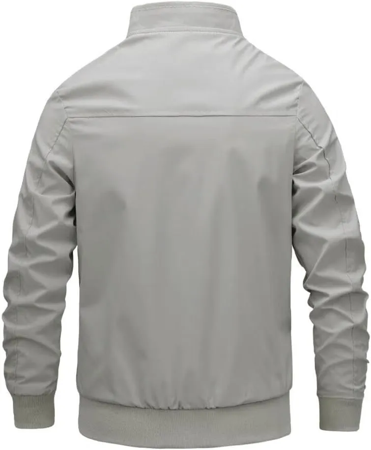 FMCHICO Men's Bomber Jacket Lightweight Spring Fall Windbreaker Casual Coats with Pockets