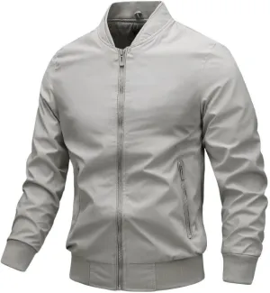 FMCHICO Men's Bomber Jacket Lightweight Spring Fall Windbreaker Casual Coats with Pockets
