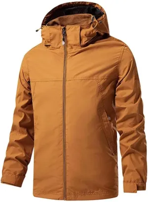 FMCHICO Rain Jacket Men's Lightweight Waterproof Rain Jacket Raincoat with Hood for Golf Cycling Windbreaker