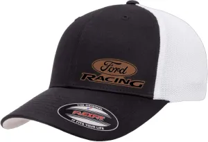 Ford Racing Logo Flexfit 6511 Trucker Mesh Fitted Cap