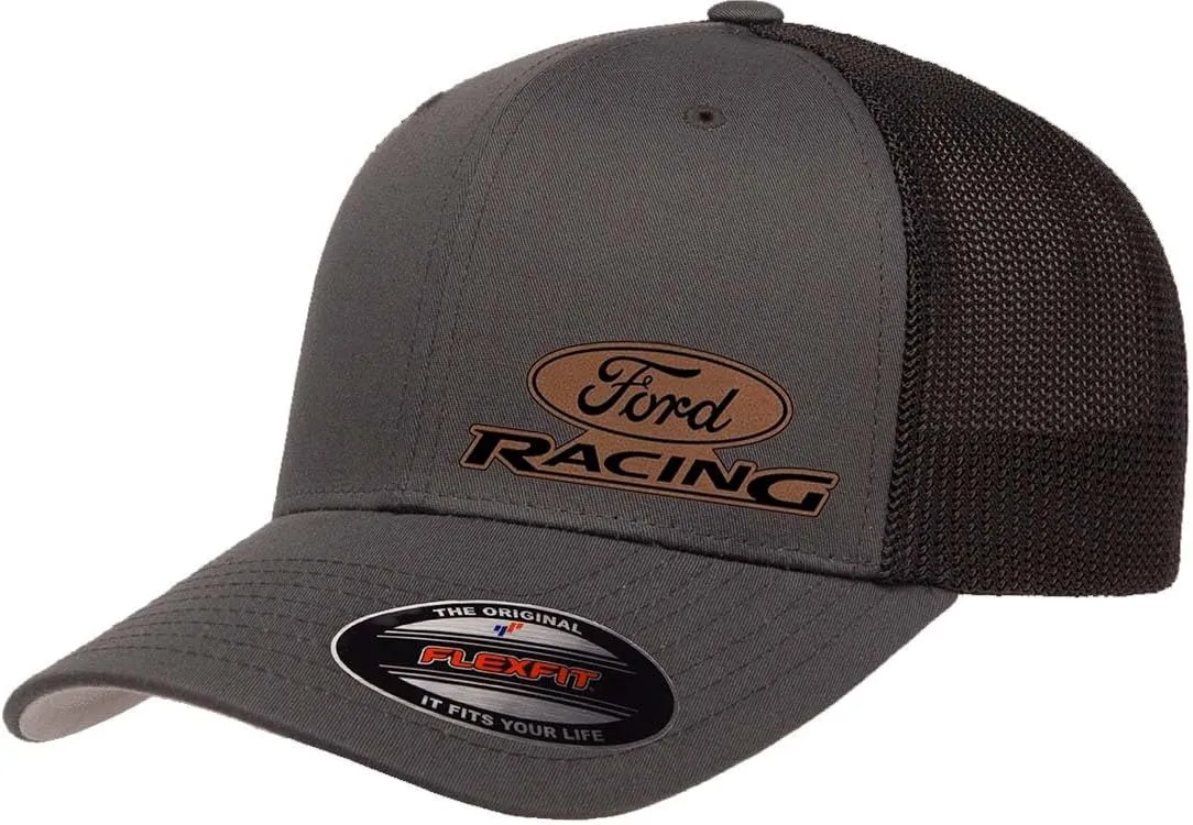 Ford Racing Logo Flexfit 6511 Trucker Mesh Fitted Cap