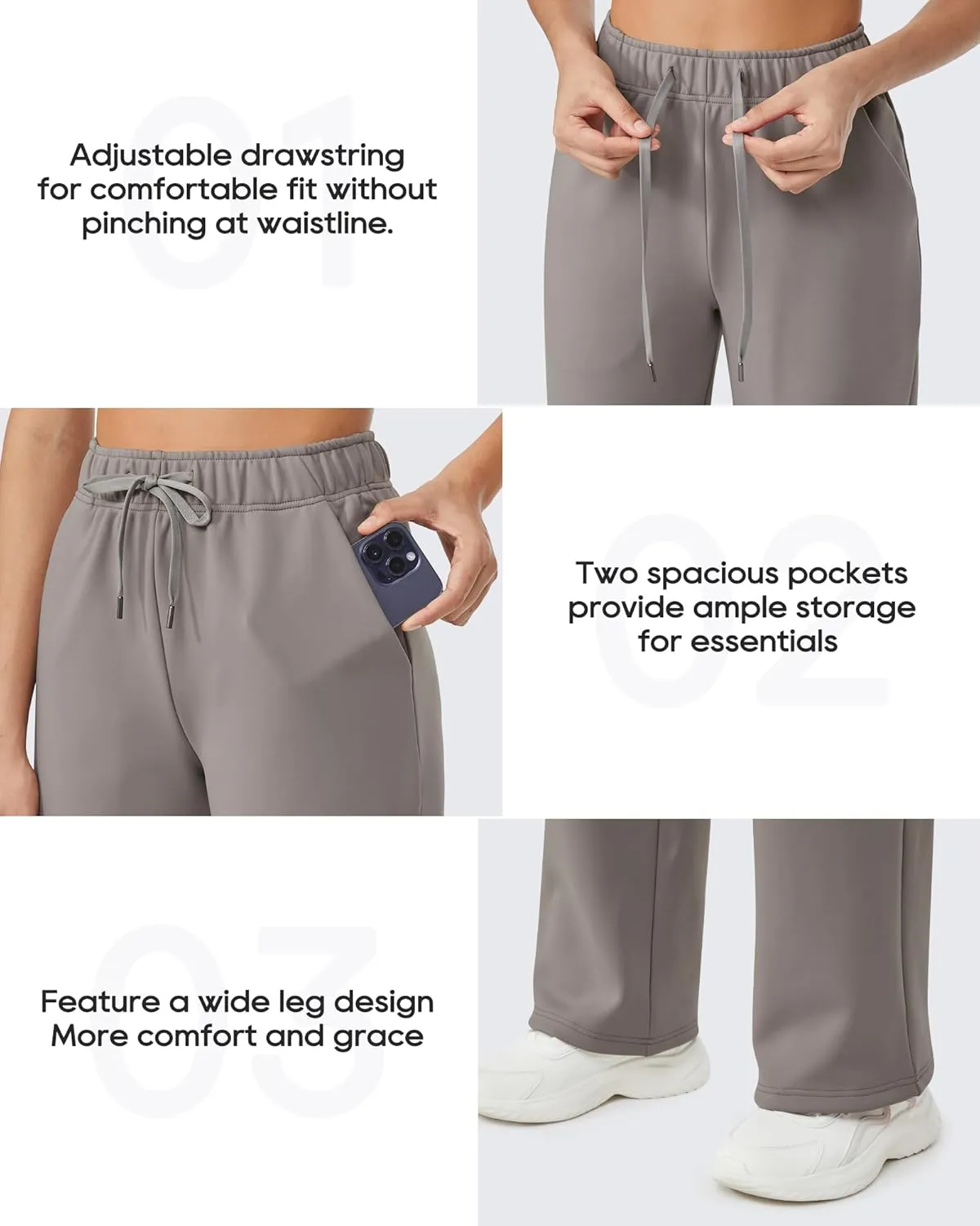 G4Free Wide Leg Sweatpants Women High Waisted Fleece Lined Pants with Pockets Winter Lounge Workout Yoga Trousers