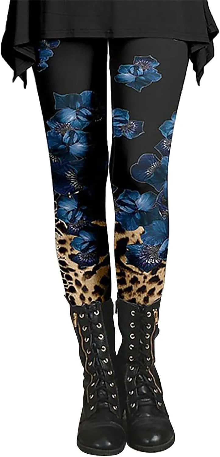 Gifts Plus Size Dressy High Waist Leggings for Women for Date Night Plus Size Skull Tights Compression Leggings Plus Size with Pockets High Waist Buttery Soft Womens Printed Leggings Set