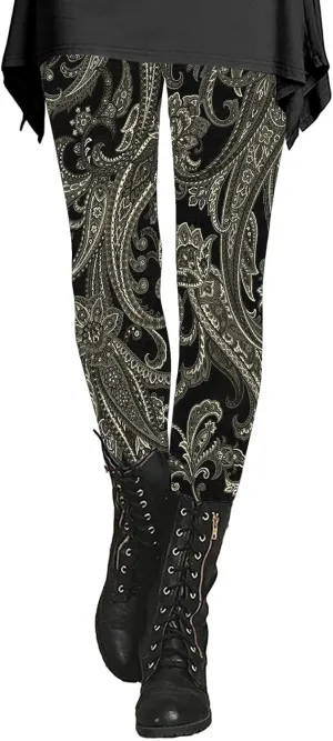 Gifts Printed Compression Leggings for Women Pack Womens Plus Size Insulated Leggings Size 4x Prints High Waist Women's Leggings Tummy Control Legging Butt Lifting Hiking Leggings Women