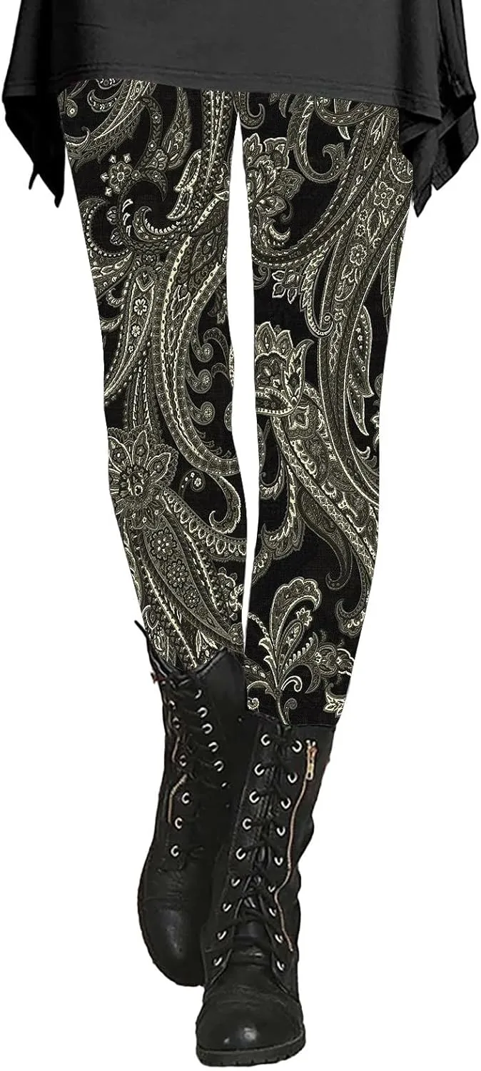 Gifts Printed Compression Leggings for Women Pack Womens Plus Size Insulated Leggings Size 4x Prints High Waist Women's Leggings Tummy Control Legging Butt Lifting Hiking Leggings Women