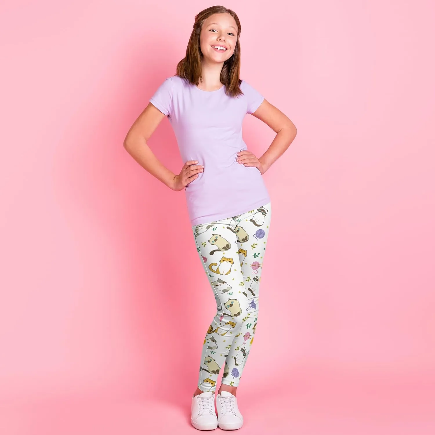 Girls' 3-Pack Printed Leggings Toddlers Active Stretch Leggings Little Kids Yoga Pants 3-10 Years