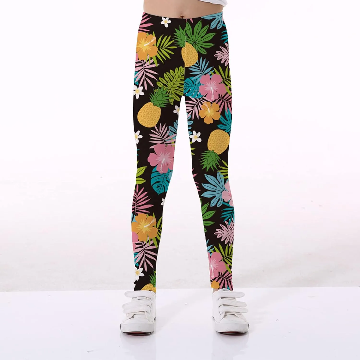 Girls Active Leggings Toddlers Teen Girl Printed Stretch Leggings Kids Yoga Pants Performance Sports Tights