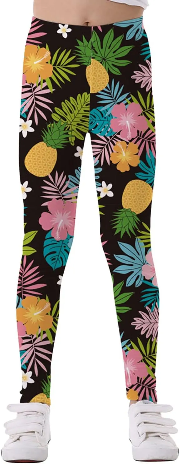 Girls Active Leggings Toddlers Teen Girl Printed Stretch Leggings Kids Yoga Pants Performance Sports Tights