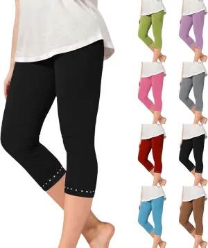 Girls Capri Leggings High Waisted Compression Pants Stretch Active Yoga Tights for Kids Teen Workout Running