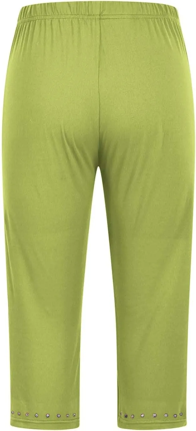 Girls Capri Leggings High Waisted Compression Pants Stretch Active Yoga Tights for Kids Teen Workout Running