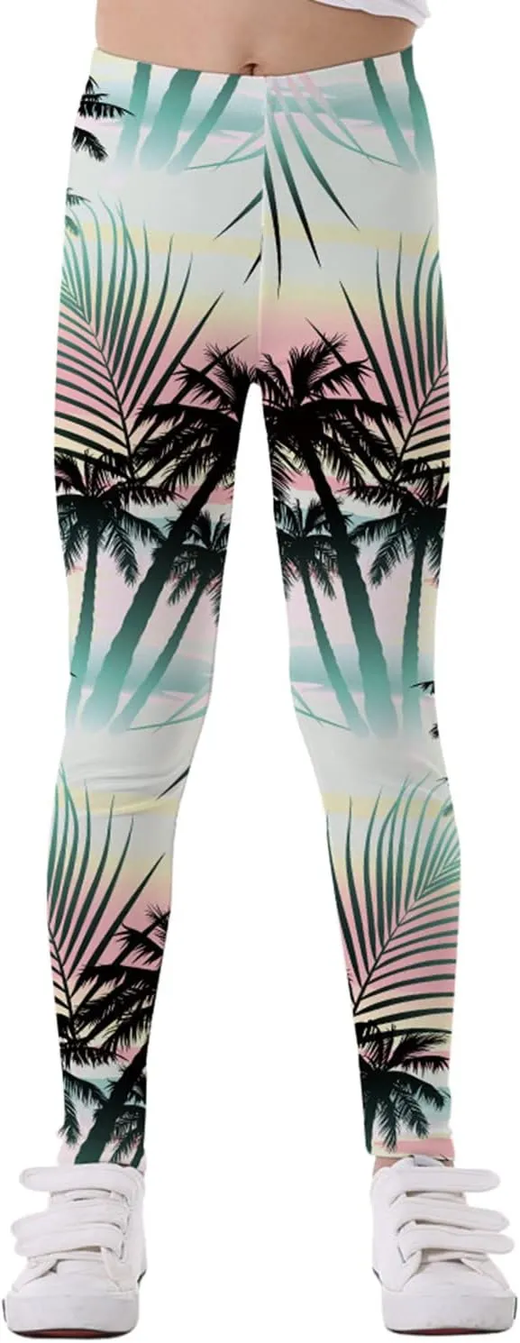 Girls' Printed Leggings Toddlers Active Stretch Leggings Little Kids Yoga Pants Fall Outfits for Toddler Girls