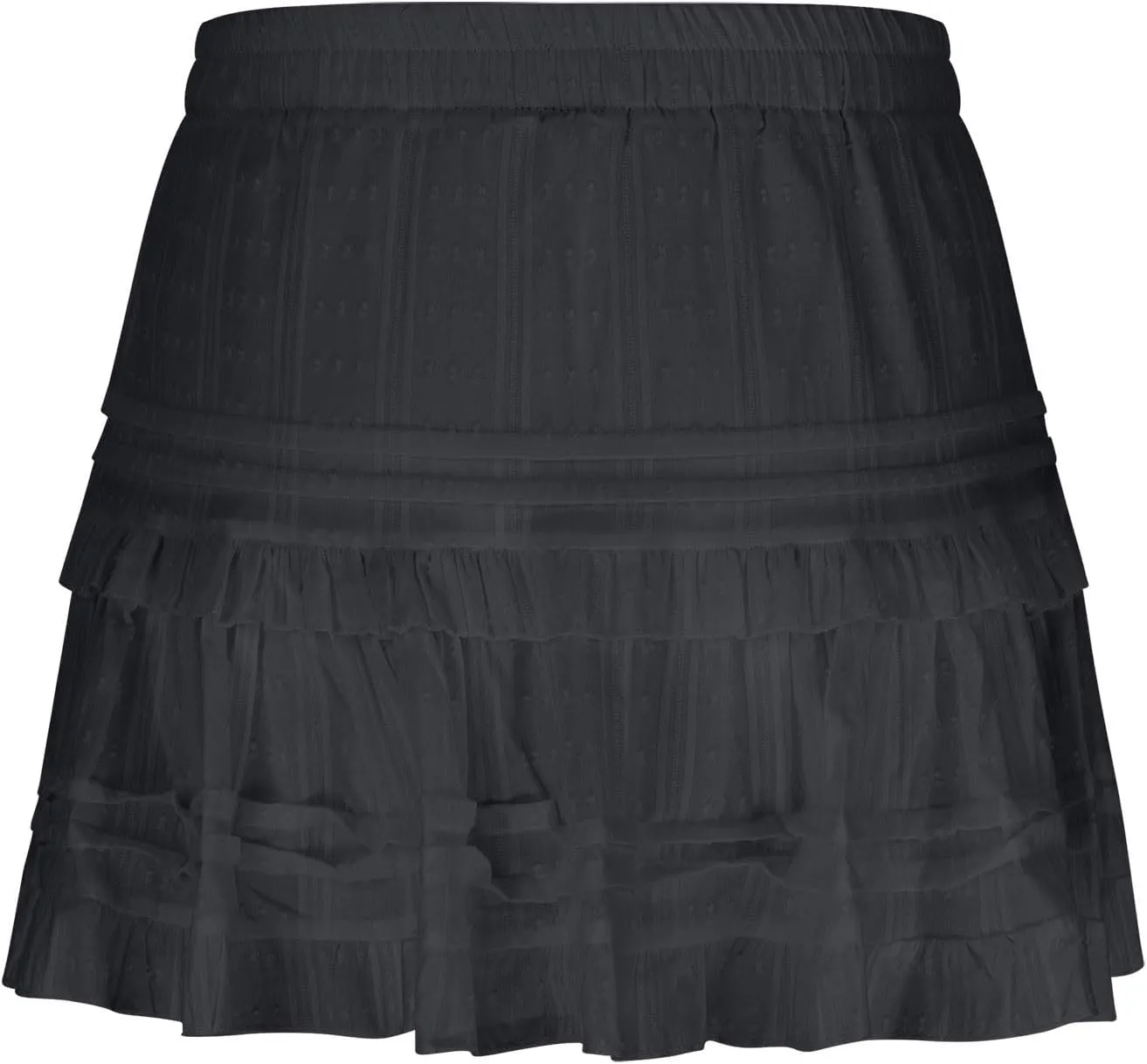 HGps8w Women's A-Line Layered Mini Skirts Elastic Waist Casual 2025 Summer Cute Tiered Ruffle Skirt