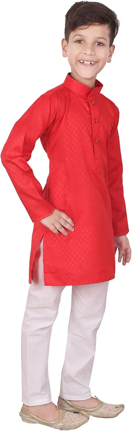 Indian Cotton Kurta Set For Boys | Traditional Kids Ethnic Wear | Pack of 1