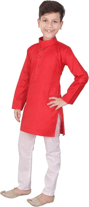 Indian Cotton Kurta Set For Boys | Traditional Kids Ethnic Wear | Pack of 1
