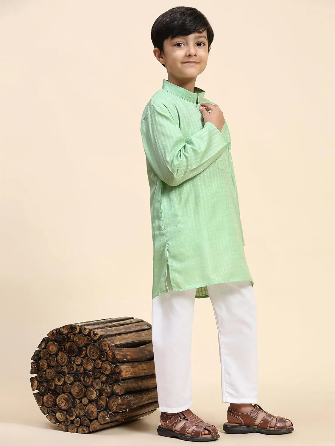 Indian Cotton Kurta Set For Boys | Traditional Kids Ethnic Wear | Pack of 1