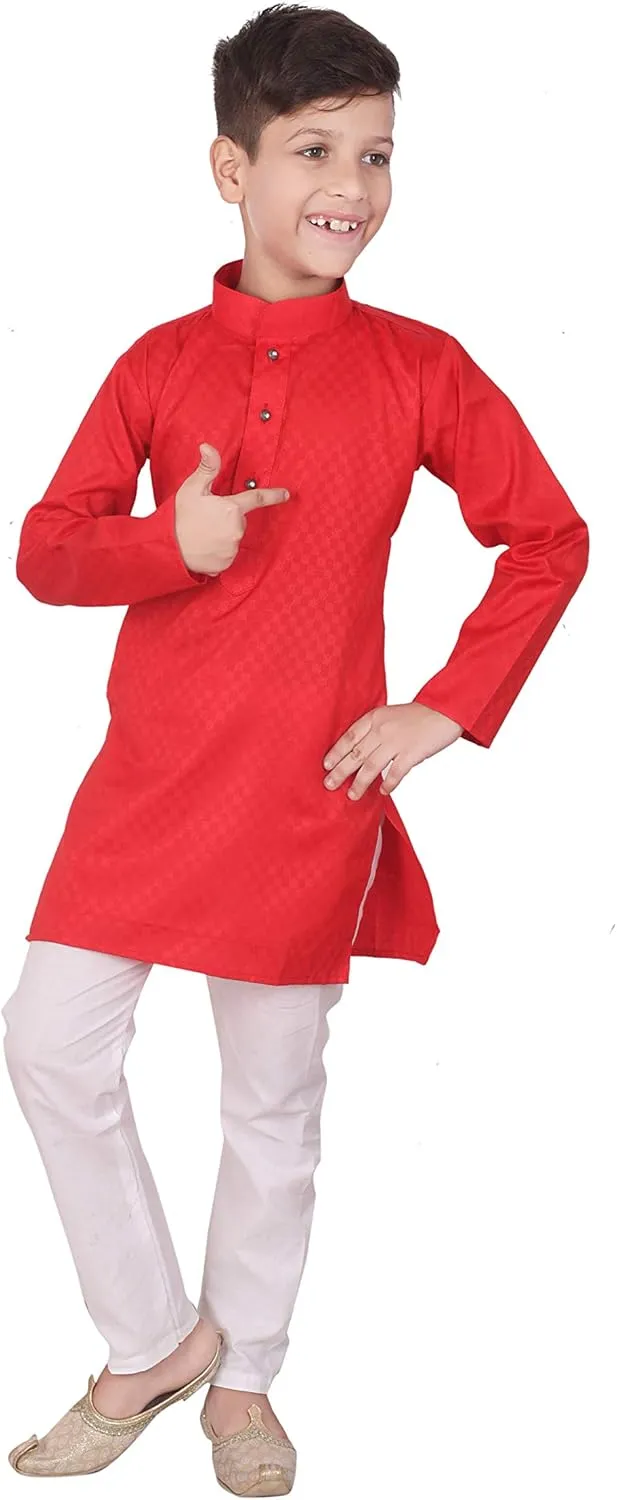 Indian Cotton Kurta Set For Boys | Traditional Kids Ethnic Wear | Pack of 1