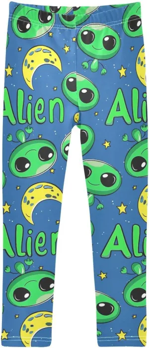 J JOYSAY Lovely Aliens Moon Girls Leggings Girls' Printed Leggings