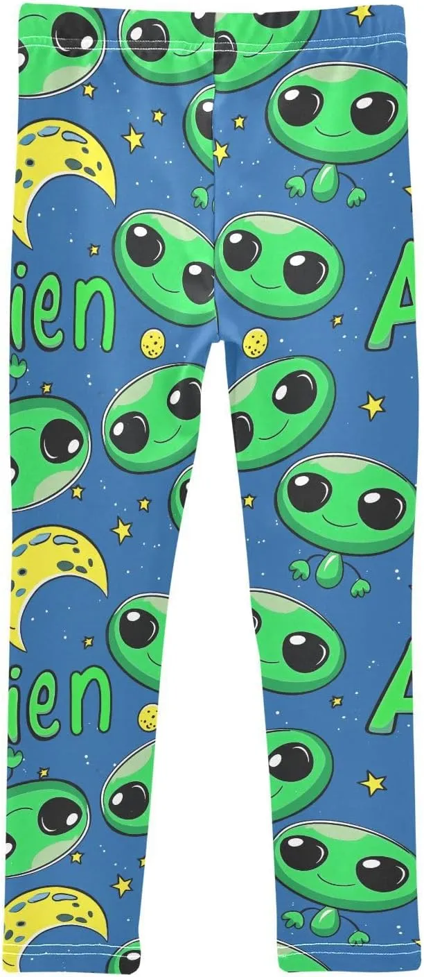 J JOYSAY Lovely Aliens Moon Girls Leggings Girls' Printed Leggings