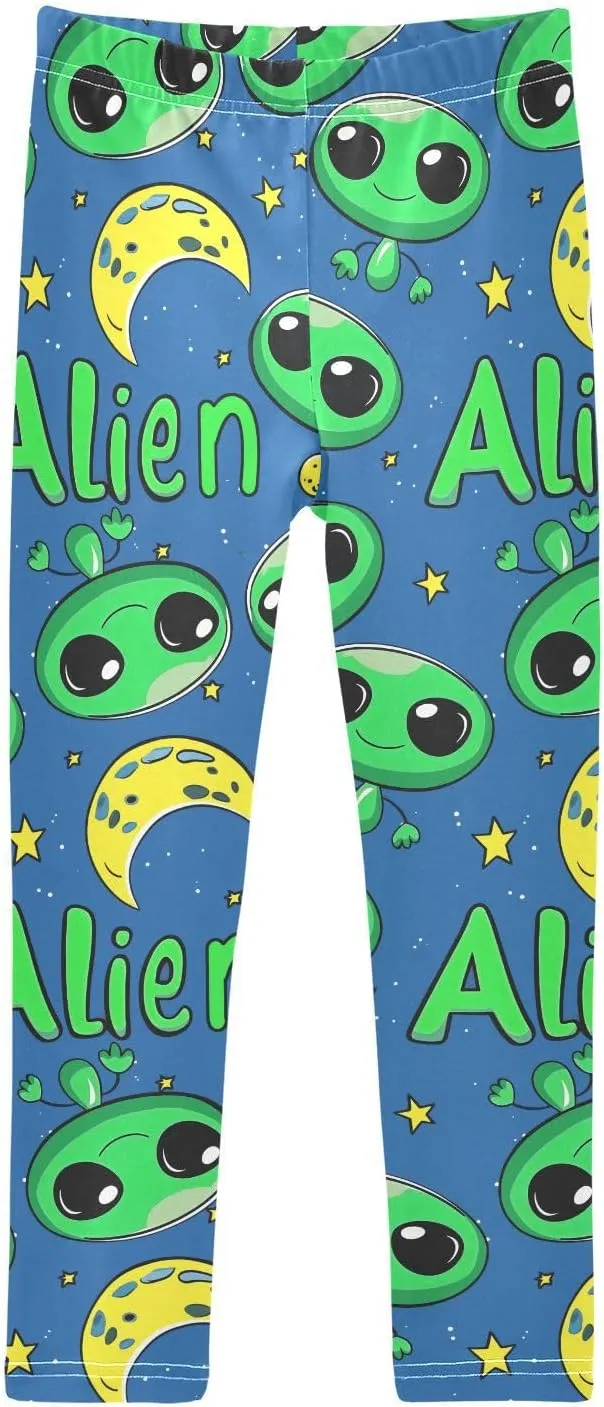J JOYSAY Lovely Aliens Moon Girls Leggings Girls' Printed Leggings